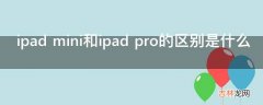 ipad mini和ipad pro的区别是什么?