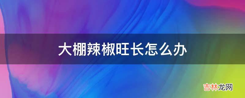 大棚辣椒旺长怎么办?