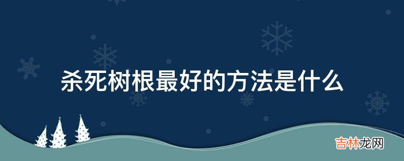 杀死树根最好的方法是什么?