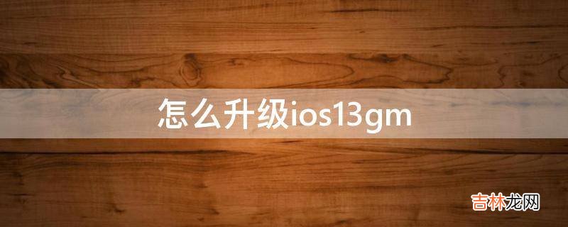 怎么升级ios13gm?