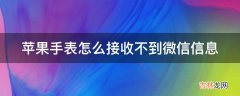 苹果手表怎么接收不到微信信息?