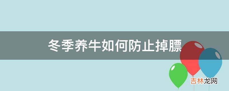 冬季养牛如何防止掉膘?