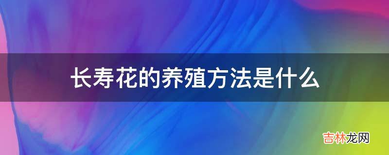 长寿花的养殖方法是什么?