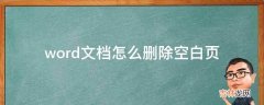 word文档怎么删除空白页?