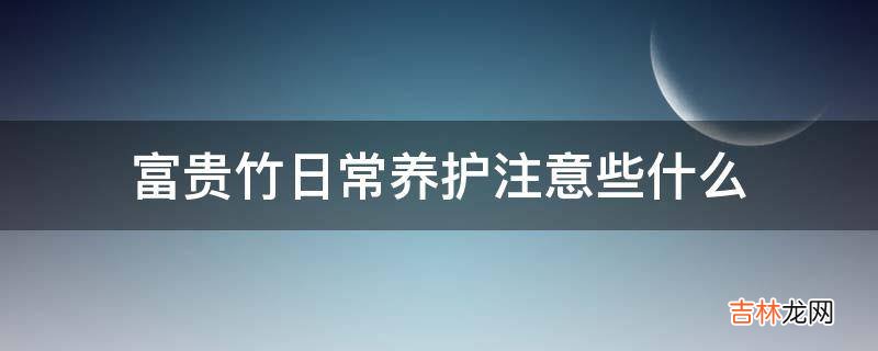 富贵竹日常养护注意些什么?