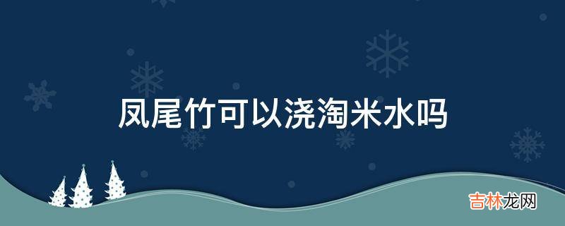 凤尾竹可以浇淘米水吗?