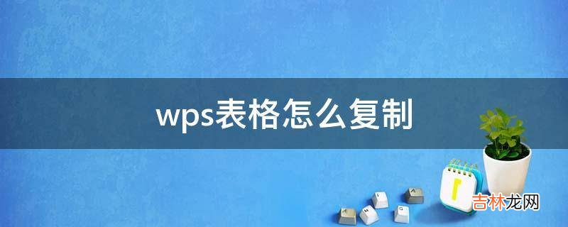 wps表格怎么复制?