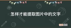 怎样才能提取图片中的文字?