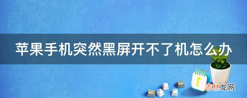 苹果手机突然黑屏开不了机怎么办?