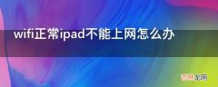 wifi正常ipad不能上网怎么办?