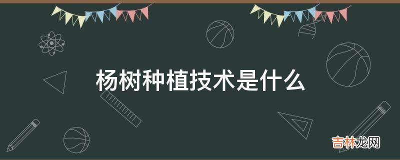 杨树种植技术是什么?