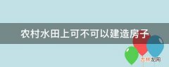 农村水田上可不可以建造房子?