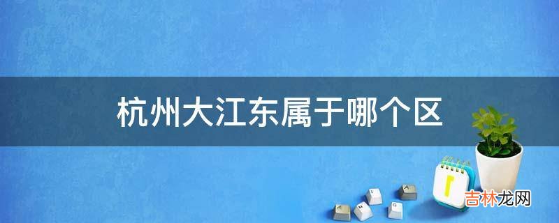 杭州大江东属于哪个区