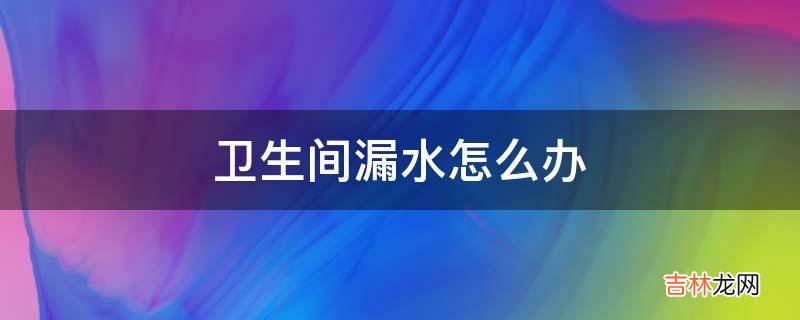 卫生间漏水怎么办?