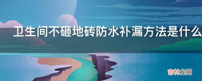 卫生间不砸地砖防水补漏方法是什么?