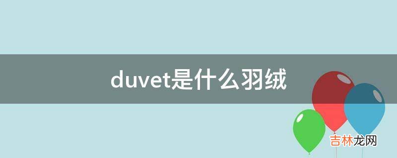 duvet是什么羽绒