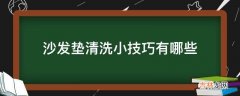 沙发垫清洗小技巧有哪些?