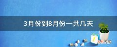 3月份到8月份一共几天