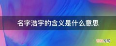 名字浩宇的含义是什么意思