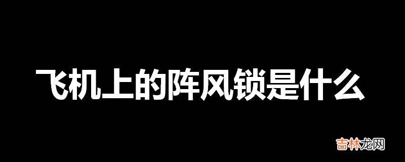飞机上的阵风锁是什么