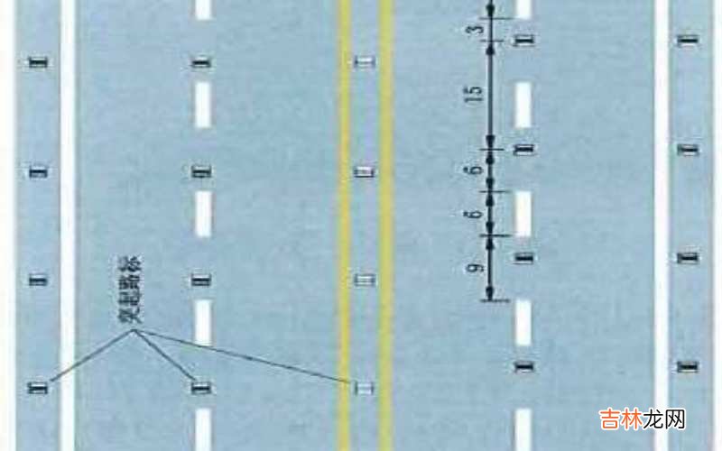 突起路标与标线配合设置示例图示是什么样的