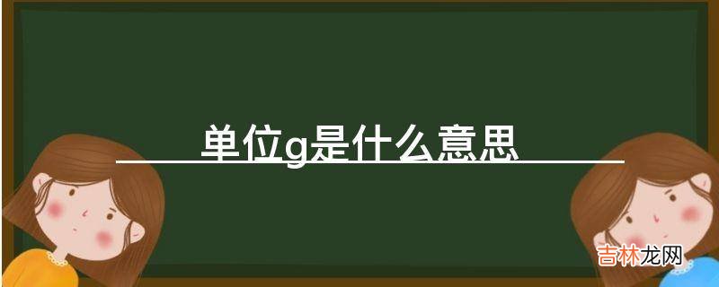 单位g是什么意思