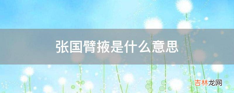 张国臂掖是什么意思