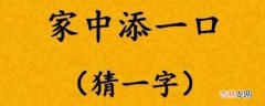 家中添一口打一字