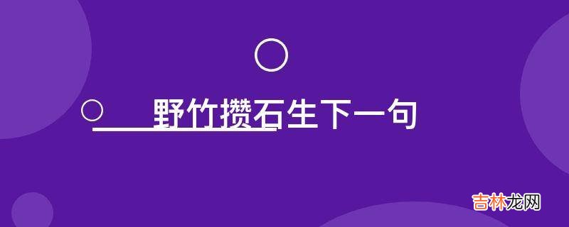 野竹攒石生下一句