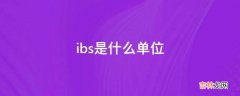 ibs是什么单位