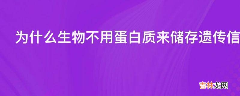 为什么生物不用蛋白质来储存遗传信息呢