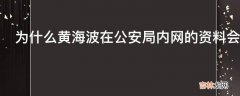 为什么黄海波在公安局内网的资料会流出来