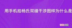 用手机拍杨氏双缝干涉图样为什么是这样的