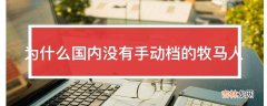 为什么国内没有手动档的牧马人