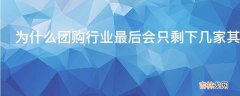 为什么团购行业最后会只剩下几家其中的商业逻辑是什么