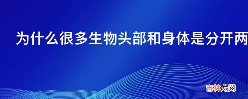 为什么很多生物头部和身体是分开两部分而不是一体的