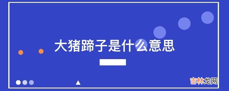 大猪蹄子是什么意思