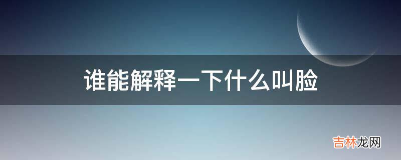 谁能解释一下什么叫脸?