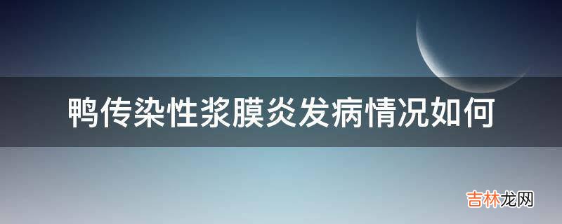 鸭传染性浆膜炎发病情况如何?