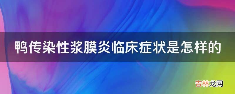 鸭传染性浆膜炎临床症状是怎样的?