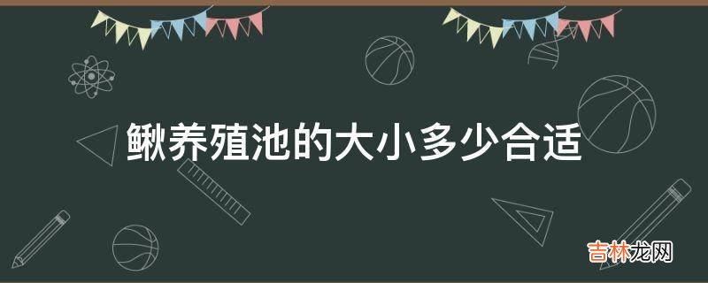 鳅养殖池的大小多少合适?