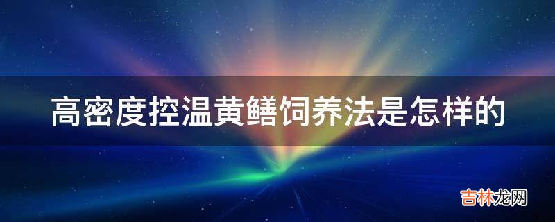 高密度控温黄鳝饲养法是怎样的?