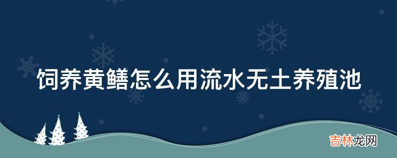 饲养黄鳝怎么用流水无土养殖池?