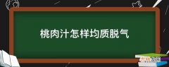 桃肉汁怎样均质脱气?