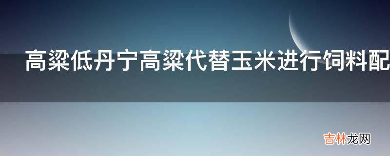 高粱低丹宁高粱代替玉米进行饲料配制需要注意什么?