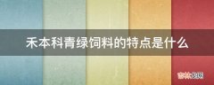 禾本科青绿饲料的特点是什么?