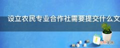 设立农民专业合作社需要提交什么文件吗?