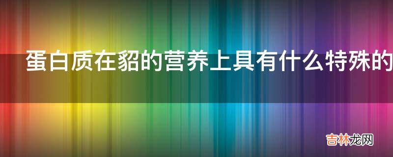 蛋白质在貂的营养上具有什么特殊的重要意义?