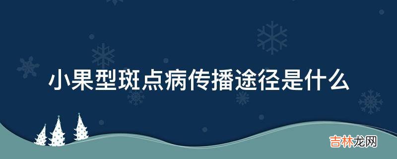 小果型斑点病传播途径是什么?