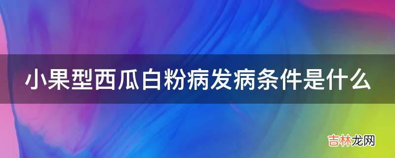 小果型西瓜白粉病发病条件是什么?